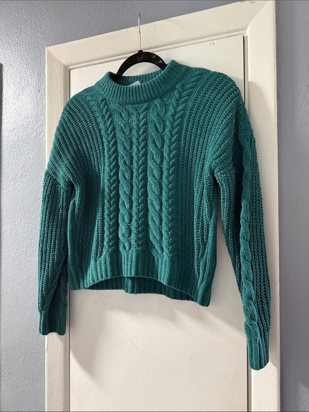 Abercrombie & Fitch Teal Cable Turtleneck Sweater